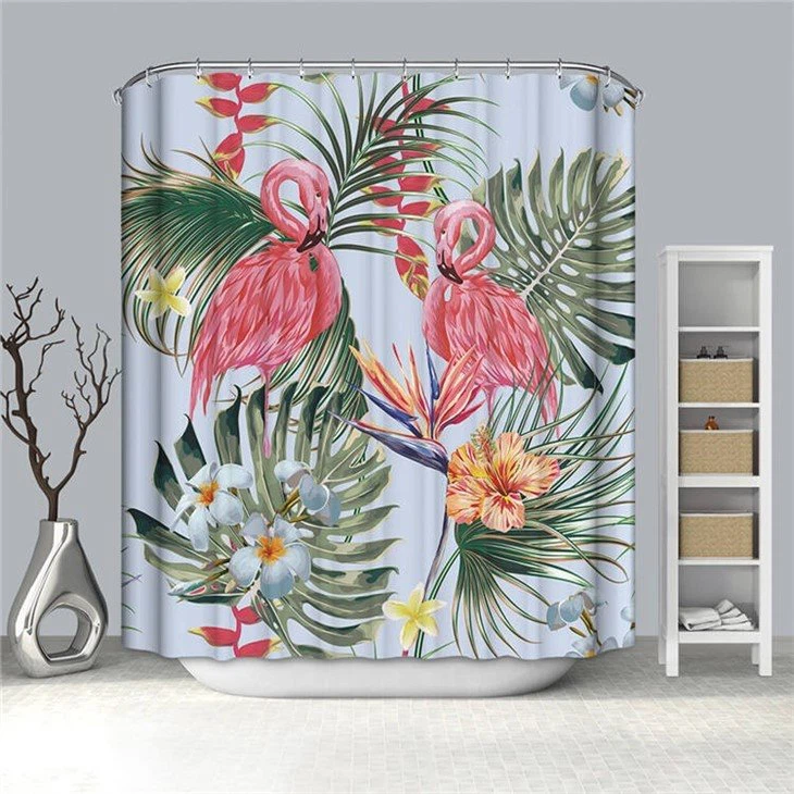 shower curtain leaf pattern