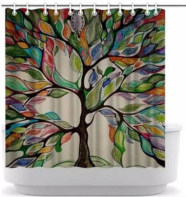 Tropical Palm Tree ūdensnecaurlaidīgs dušas aizkars