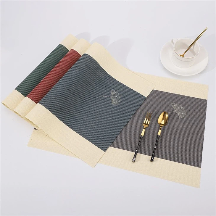 Ginkgo Leaf Placemat PVC Teslin Insulated Western Placemat Hotel Home Placemat Wholesale