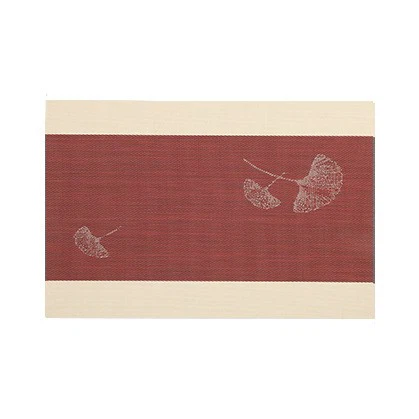 Ginkgo Leaf Placemat PVC Teslin Insulated Western Placemat Hotel Home Placemat Wholesale